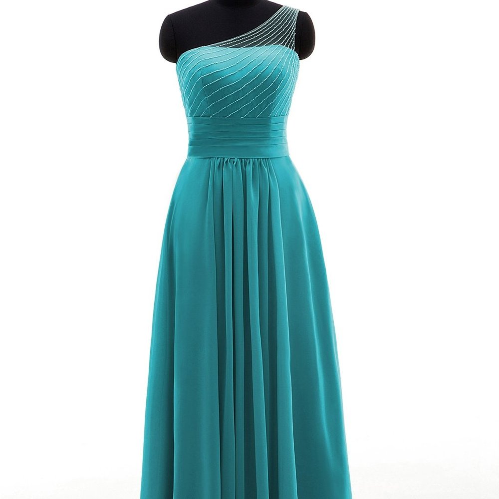 Sheath Floor Length Chiffon Bridesmaid Dress/Evening Gown